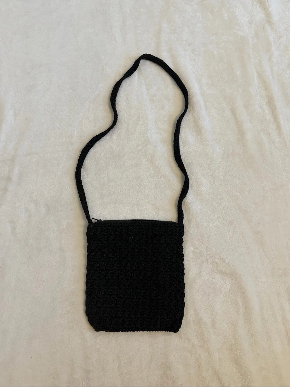 Black Crochet Crossbody Bag - Unbranded